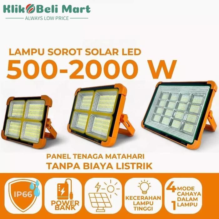 Ready [KBM] Lampu Sorot Solar LED Outdoor Tenaga Surya Cell Multifungsi Indoor Solar Panel Lampu