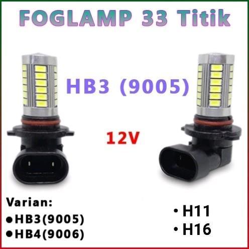Lampu Foglamp H11 H16 Hb3 Hb4 33Led Lampu LED Kabut Mobil 12V Universal