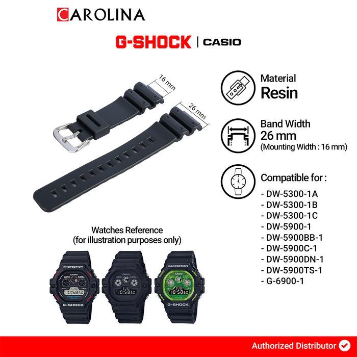 Ready Tali Strap G-Shock DW-5300 / DW-5900 / DW-5900BB / DW-5900DN / DW-5900TS / G-6900 26mm Black
