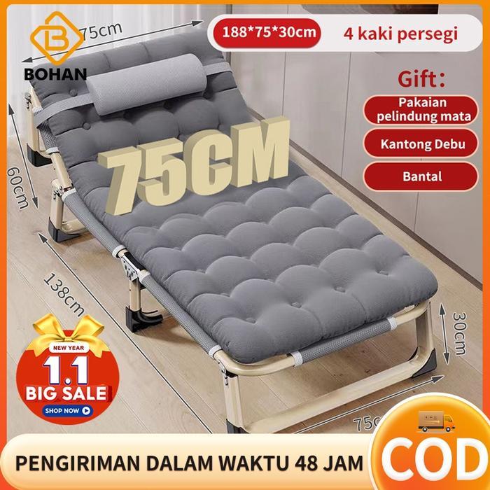 "New" Kursi Malas Tempat Tidur Lipat Dengan Kasur Kursi Santai Ranjang Lipat Kursi Tidur Kantor