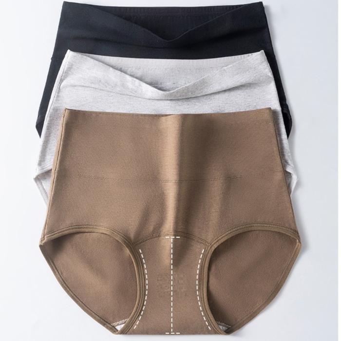 Celana dalam wanita Briefs Seamless High Waist CD Cewe bahan Katun Tinggi SePinggang Seamless Cotton