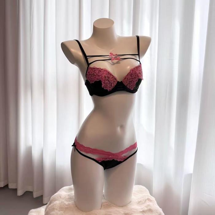 New Picalela (Set Bra+ Celana )"Bra Lucu Gaya Jepang Tanpa Kawat Nyaman & Push-Up Untuk Dada Kecil,