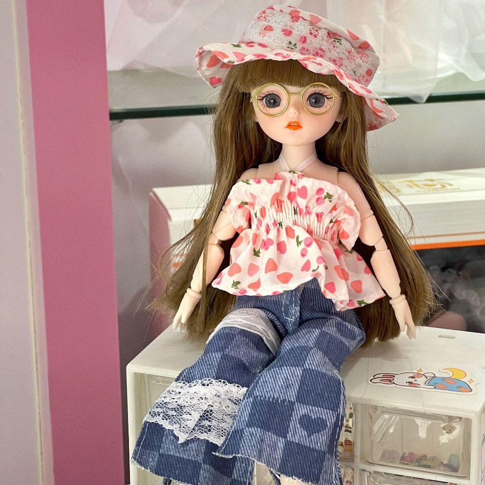 Movable Big Eyes Princess BJD Doll Thick Hair Mini 30cm Bjd Doll Sweet Safe Plastic 1/6 BJD Doll