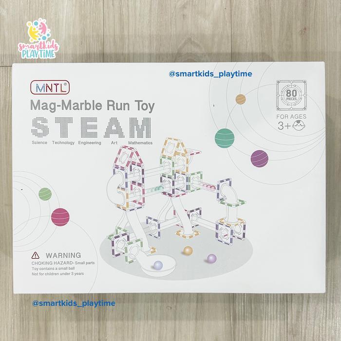MNTL Mangnetic Marble Run 80 Pcs (Transparant Tubes) Mainan Edukasi