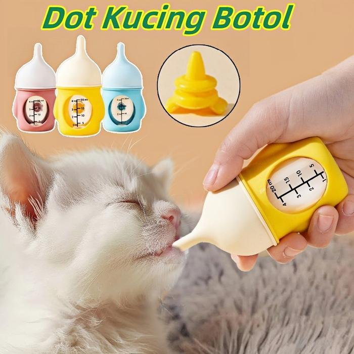 Dot Kucing Botol / Dot Hewan Peliharaan Silikon Bionik Anti Tersedak / Dot Anak Anjing Anak Anjing
