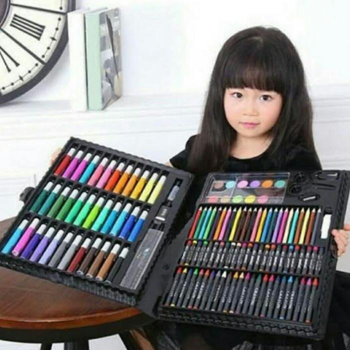 crayon koper set isi 150pcs pensil warna mewarnai pastel cat air spido
