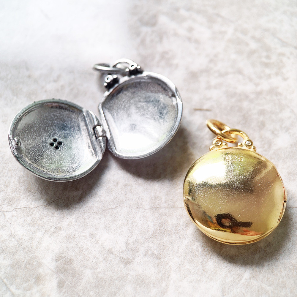 Pendant Round Medaillon With Star Locket Brand New 925 Sterling Silver Jewelry Europe Accessorie