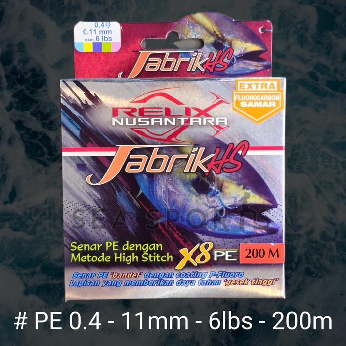 Senar PE Jabrik HS X8 Jabrik 200 Meter Jabrik 300 Meter PE Relix Nusantara Multicolor Senar Pancing