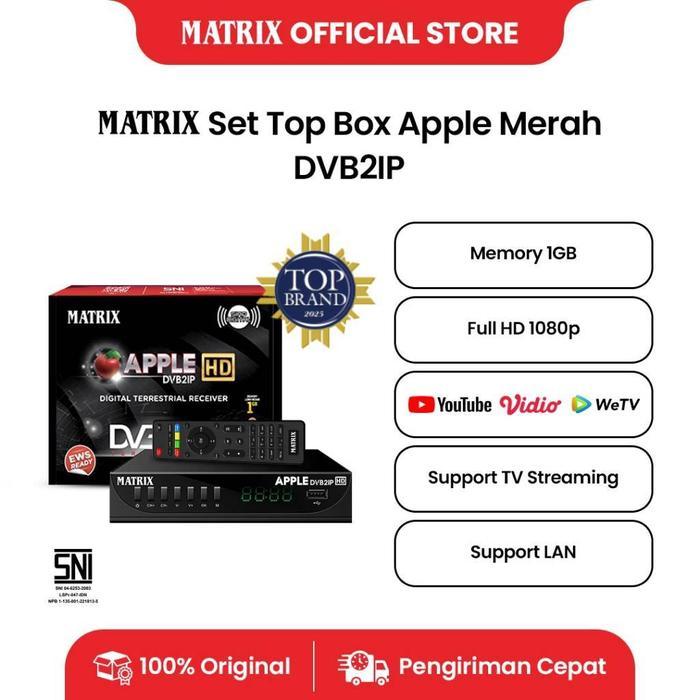 Matrix Set Top Box Apple Merah Dvbt2Ip / Stb Tv Digital Diskon Sale