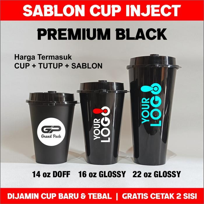 Sablon Cup Pp Injection 500 Ml + Tutup / Gelas Pp Tebal 500 Ml