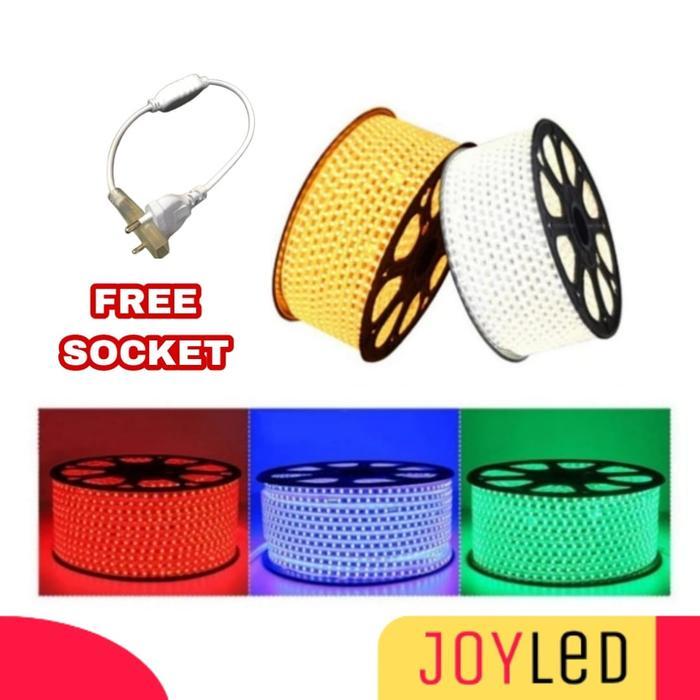 PAKET 5 Meter Lampu Selang Led 2835Outdoor + Socket Colok Listrik