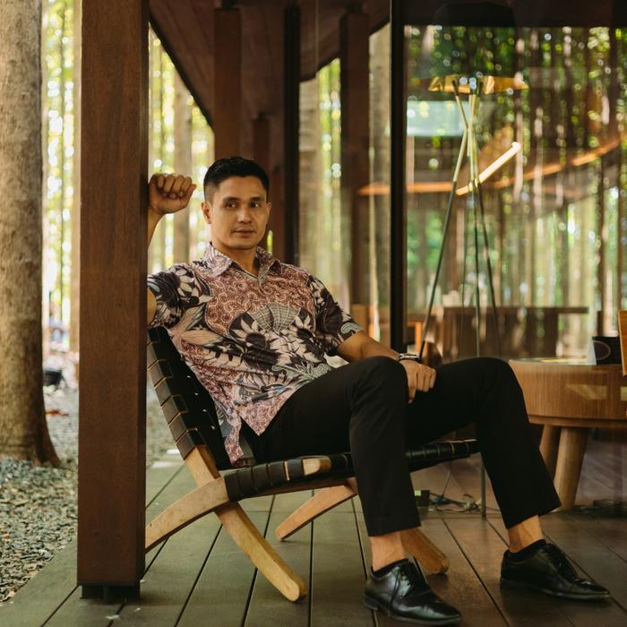 Batik Lengan Pendek Kemeja Batik Lengan Pendek - Magani Nosweat - Mocha Tropic - XS Pendek - Magani 