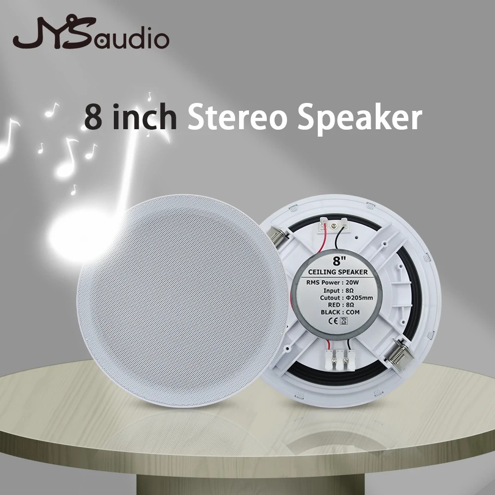 20W Ceiling Speaker Stereo 8 inch Loudspeaker Home Theater Background Music Audio Public Broadcast