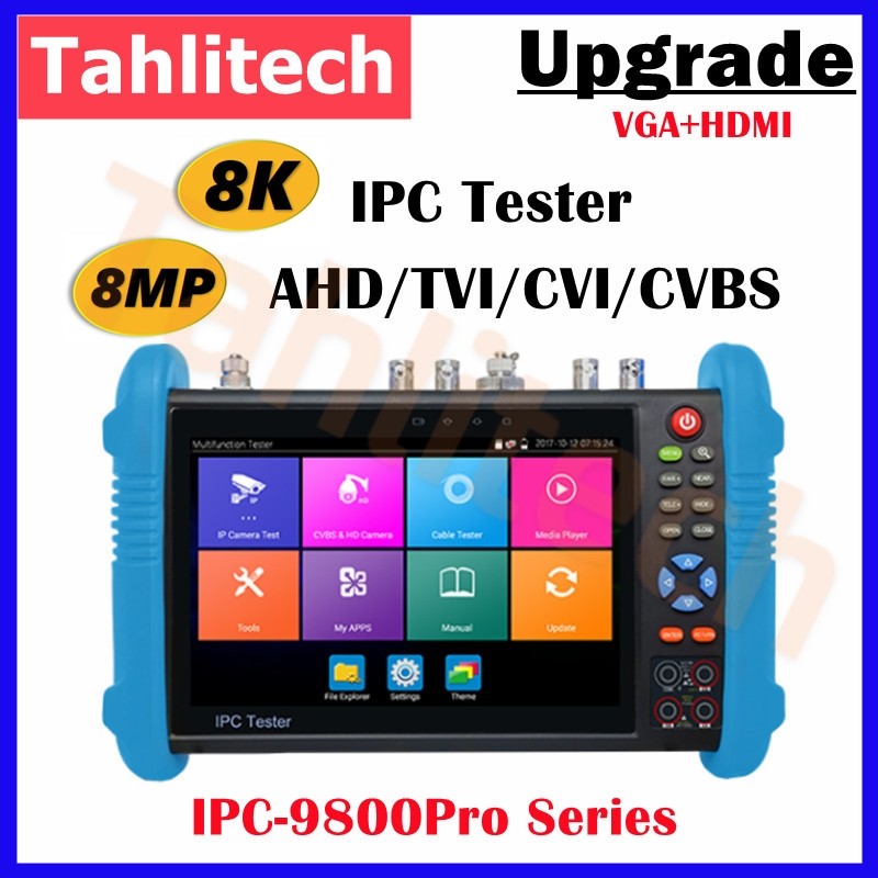 8K CCTV IPC Tester IPC9800 7" Tester CCTV Camera 8MP AHD CVI TVI H.265 IP Camera Tester Wifi PTZ