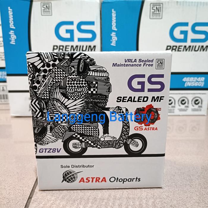 Aki R25 R-25 Cbr250 Xmax Gtz8V Mf Gs Astra Accu Gtz-8V Gs Gtz8-V Astra