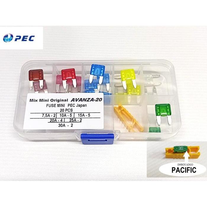 Ready paket fuse tancap sekring motor mobil Blade mini kecil 20 PCS MIX ORIGINAL ASLI AVANZA XENIA