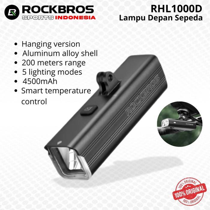 ROCKBROS RHL1000D Lampu Depan Sepeda 1000 Lumens Hanging Version Lampu Sepeda Aluminium Alloy, Jarak