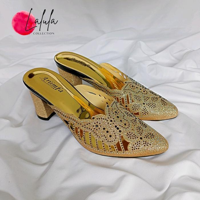 Lalula Collection - NAILA Series Sandal heels wanita wedding Payet terbaru pesta Shoes Heels 7CM