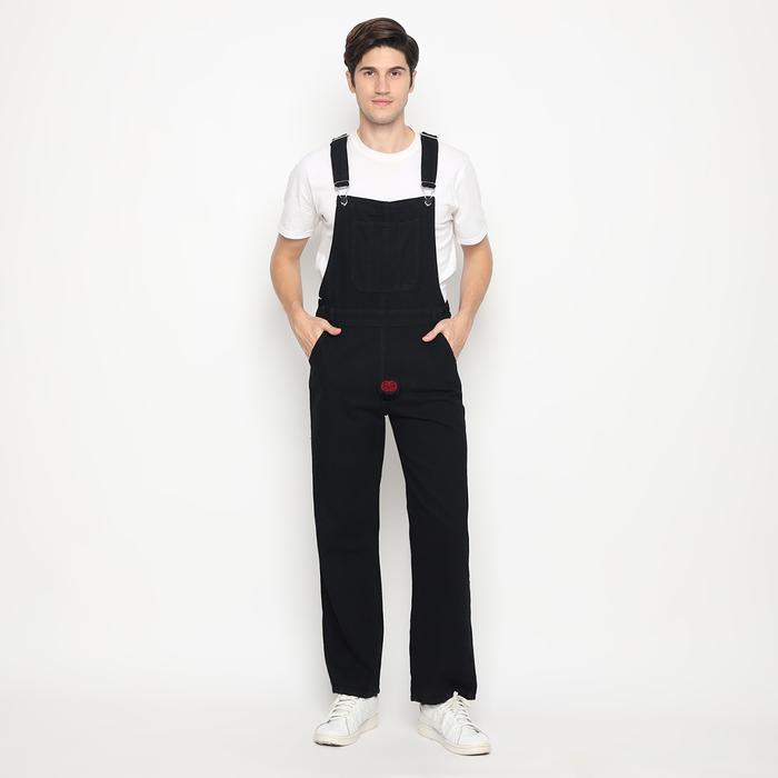 novv Straight Reguler Fit Jumpsuit Overall Wearpack Celana Panjang Pria Jeans Adjustable