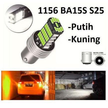 "New" Bohlam Lampu LED riting mobil S25 1156 BA15S 45 SMD Titik Sein Sign Mobil Motor Bayonet