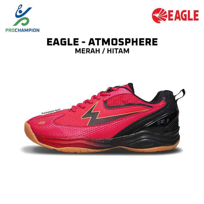 New Badminton Eagle Sepatu Badminton Seri Atmosphere Warna Hitam Merah Ukuran 40 Eagle Shoes ATMOSPH
