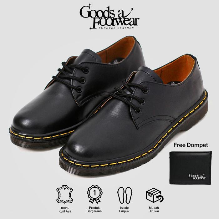 Premium Country - Sepatu Docmart Pria Kulit Asli Formal Kasual Derby Low Boots Original