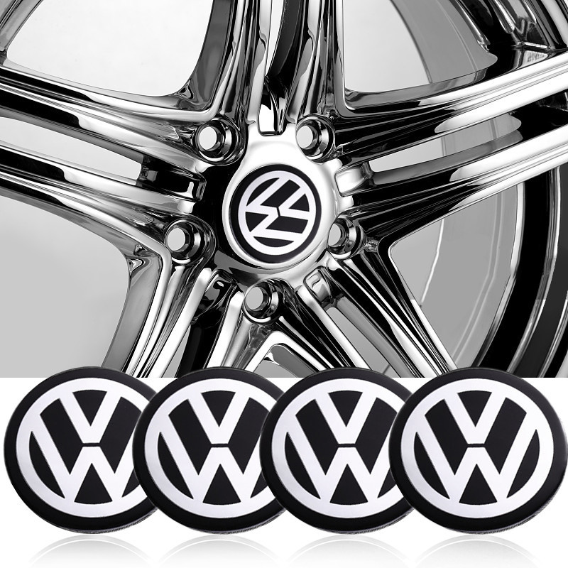 Car Sticker 4PCS 56mm 65mm Car Wheel Center Hub Emblem Sticker for VW Volkswagen Golf Polo Passat
