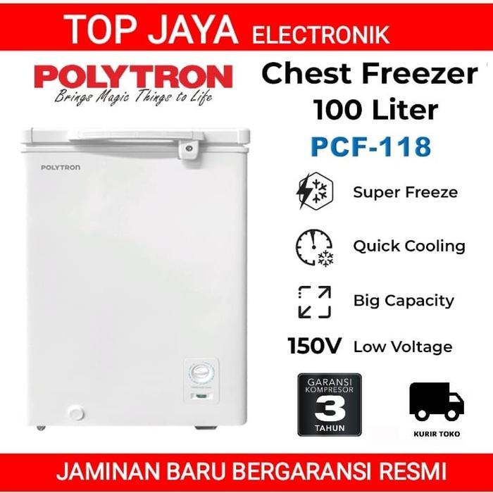Chest Freezer POLYTRON 100 Liter PCF118/Box Freezer Polytron 100 Liter Bergaransi Resmi - DUS Bawaan