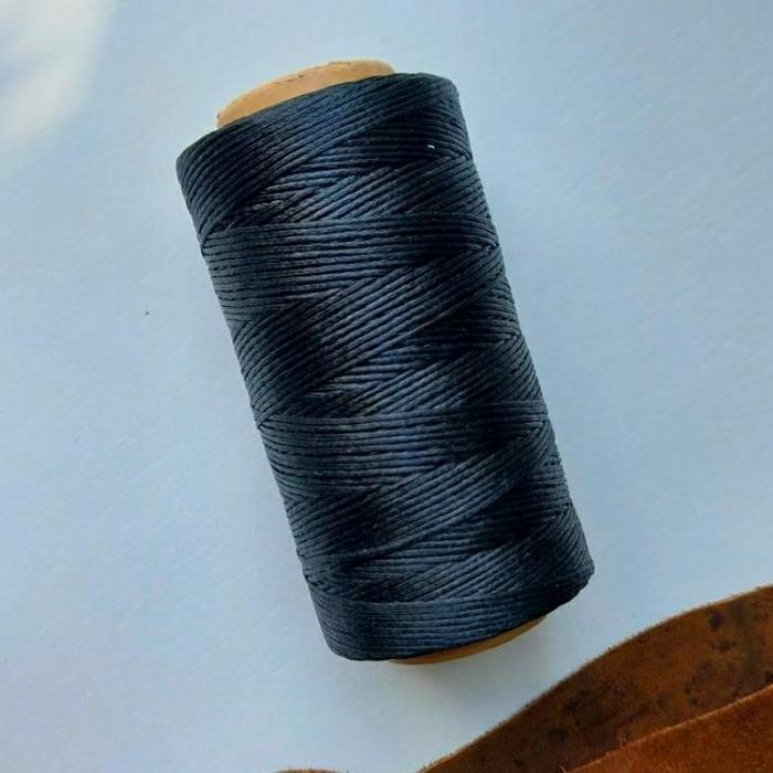 (ADA) 1 Roll Benang Wax 260M 150D,8Mm Untuk Jahit Kulit - Hitam, 260M 150D,8mm