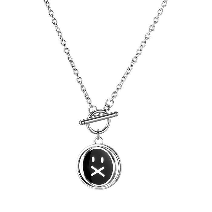 Kalung Pria Baja Titanium Desain Simpel Modern - Aksesori Leher Kasual