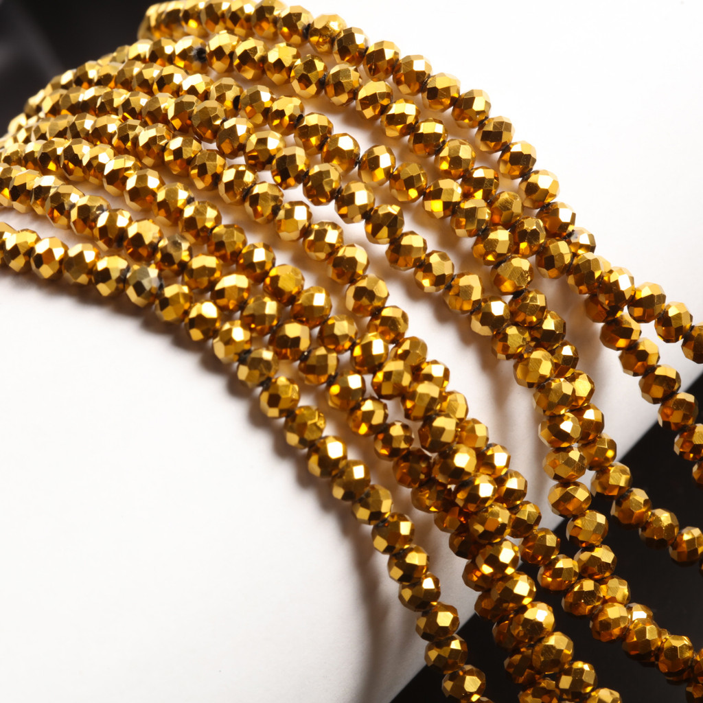 New 4mm 6mm Rondelle Austria Crystal Beads Faceted Glass Beads Loose Spacer Beads for DIY Bracelet
