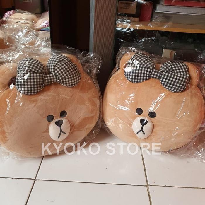 Boneka Bantal Line Choco Black Check Line Cushion
