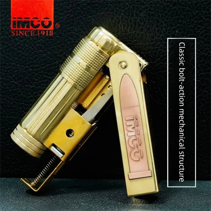 Original IMCO 6700 Lighter Solid Brass Body with Bullet Engraving, , Vintage Jet Flame Windproof