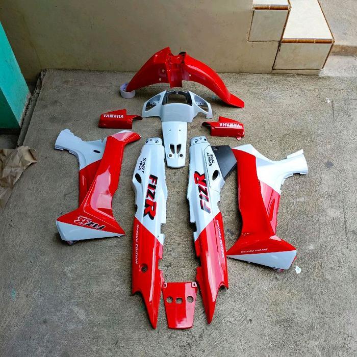 Premium Cover Body Yamaha Fizr Malboro Merah Putih Kookie Set Halus Motorcycle Original