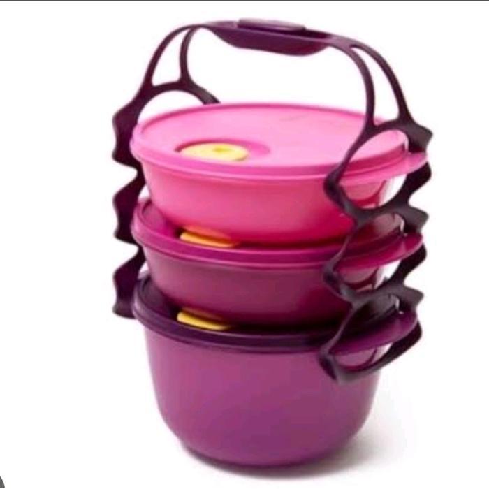 Tupperware Rantang Bulat Carry All Bowl Set - Kitchenware Makan Bulat Bahan Plastik Aman Mudah