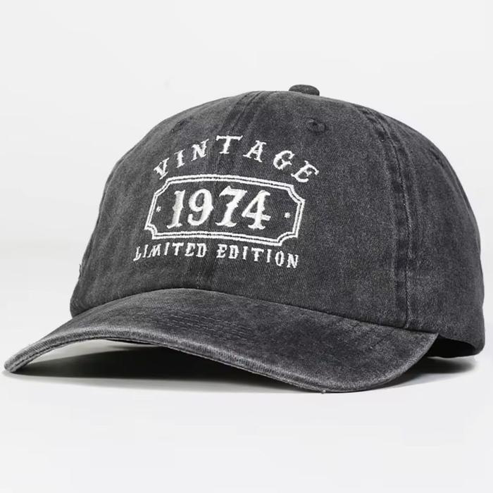 Best Seller Baseball Topi Baseball Gaya Vintage 1974, Casual Sport Uniseks, Lingkar 50-60 cm, Visor 