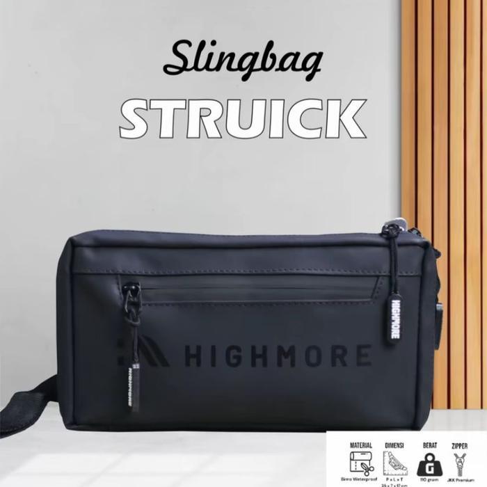 Pria HIGHMORE Tas Pria HIGHMORE STRUICK Tas Selempang MULTIFUNGSI- 3in1 - Promo - Highmore Struick