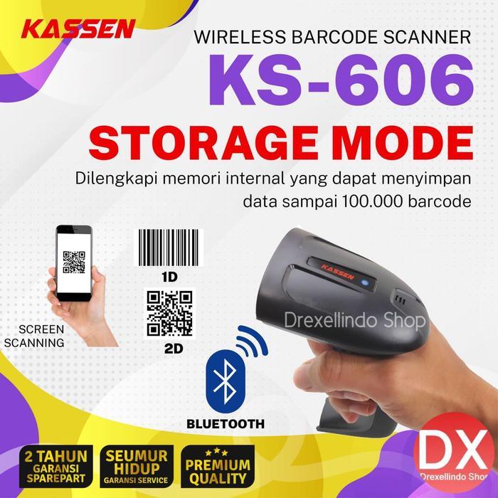 Barcode Scanner Bluetooth 2D Kassen Ks606 Kassen Ks-606 With Stand