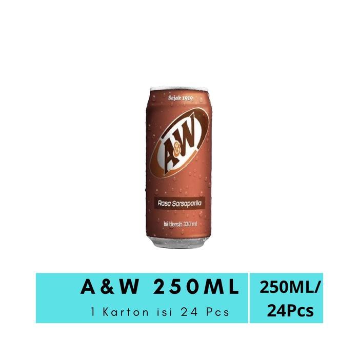 Promo Aw Rootbeer Aw Sarsi A&W 250 Ml 1 Karton Isi 24 Pcs Terlaris