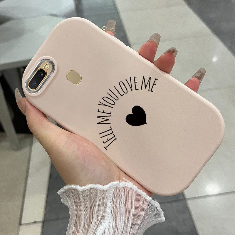 Casing Hp Untuk OPPO A7 A5s A12 A12s A11k Case Simple love heart Kasing  silikon Cesing gelombang So
