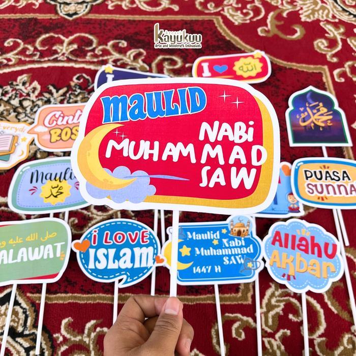 Kreasikayukuu Property Photobooth Maulid Nabi Aksesoris Foto Islami Dekorasi Acara Spesial Isi 16