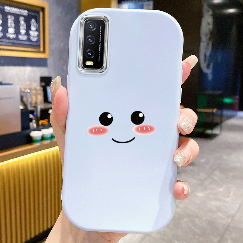 Casing Hp Untuk VIVO Y20 Y20i Y20s Y20T Y12s Y12a Case Casing Tas Emoji Malu pola Kerang gemuk ponse