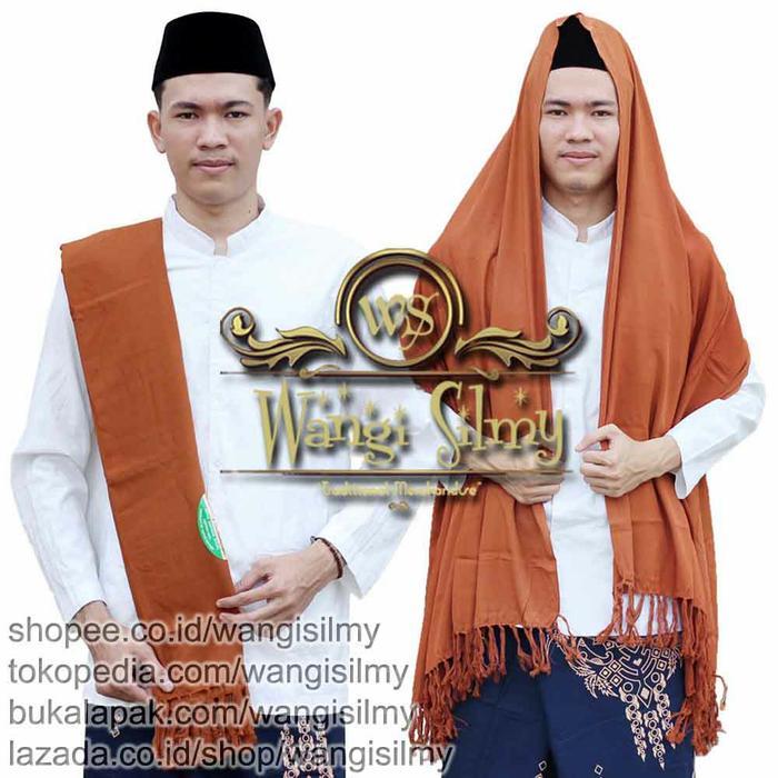 BISA COD Sorban Rida Coklat Polos Panjang Rayon Surban Habib Kashmiri