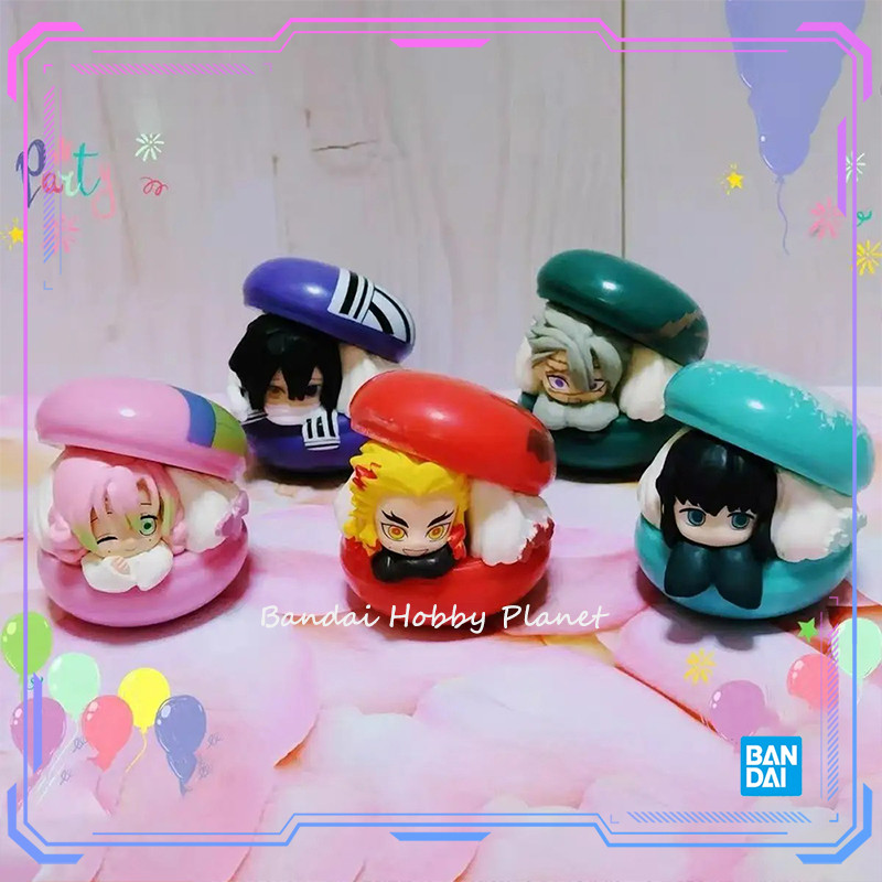 Bandai Genuine Demon Slayer Gachapon CHARA MACARON 2 Anime Figures Capsule Toys Decoration Model For