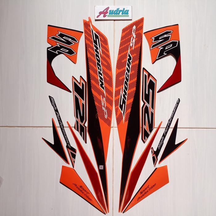sticker striping motor suzuki shogun sp 125 2008 orange