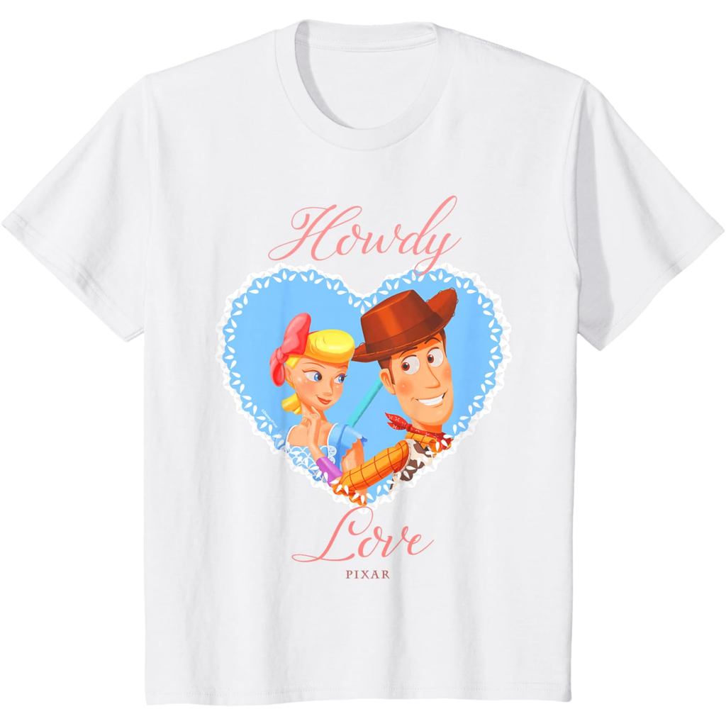 Renia - Baju Kaos Anak dan Dewasa 24s Disney Pixar Toy Story Woody & Bo Peep Howdy Love Heart T-Shir