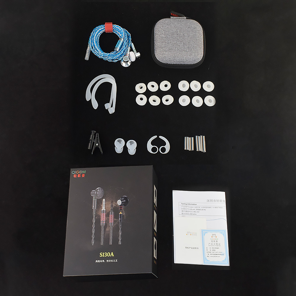 QIGOM Wired Earphone HIFI 130ohm 112dB Removable MMCX Cable, Wide Sound Domain, Tri-frequency