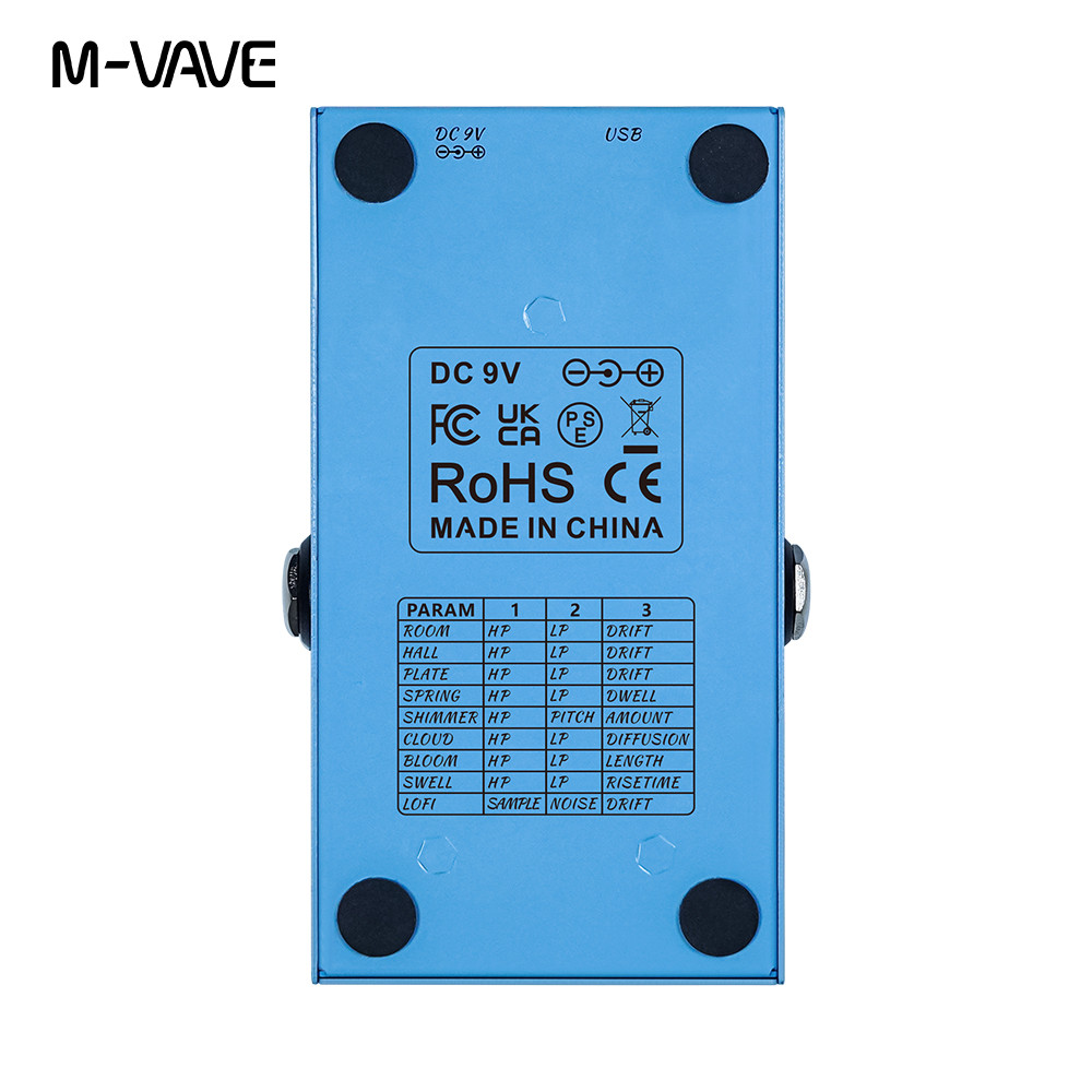 M-VAVE MINI-UNIVERSE Electric Guitar Reverb Effects Pedal 9 Reverb Effects Room/Lofi/Shimmer/Spring