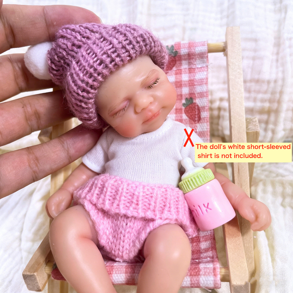 Mini 15CM Reborn Pascale Silicone Baby Doll Girl Washable Body 6 Inch Soft Solid Silicone Doll