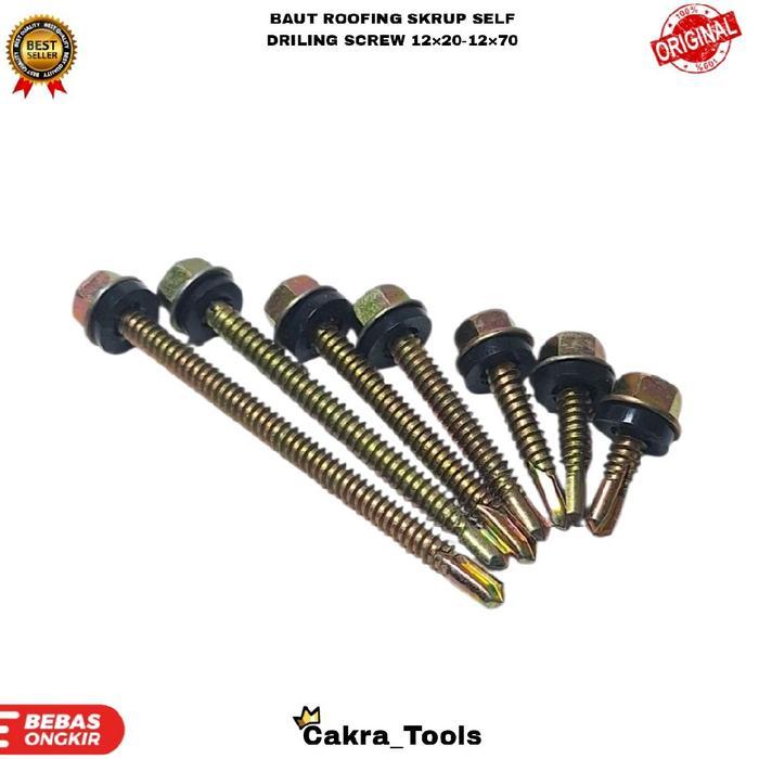 Baut Roofing 12 x 70 /Skrup Self Drilling Screw/Ruping 7 cm Per Pcs